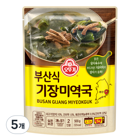 오뚜기 부산식 기장 미역국, 500g, 5개