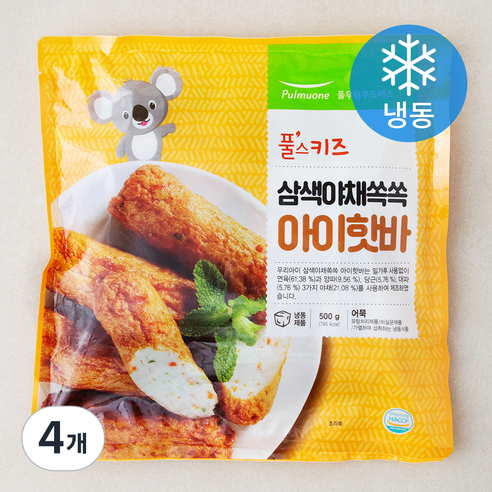 풀무원 풀스키즈 삼색야채쏙쏙 아이핫바 (냉동), 4개, 500g