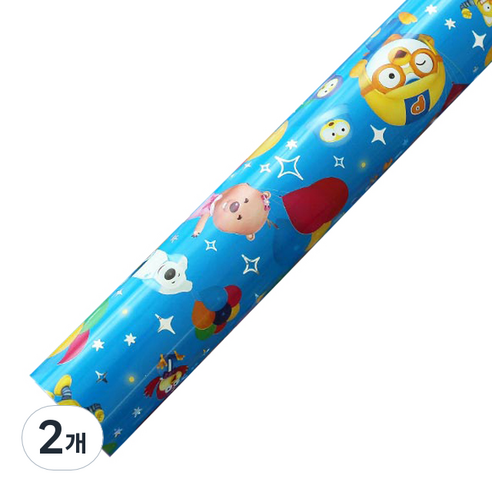 뽀로로 증착롤 포장지 중 37.5cm x 12m, 블루, 2개