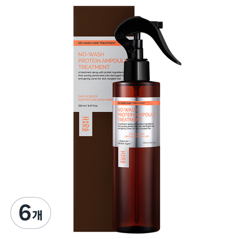 하라즈 노워시 단백질 앰플 트리트먼트, 250ml, 6개