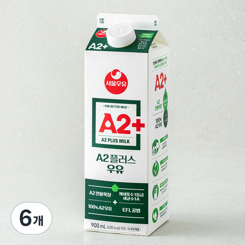 서울우유 A2플러스 우유, 6개, 900ml