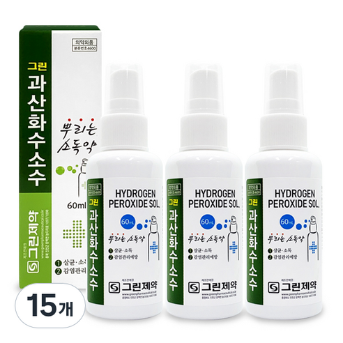 그린제약 과산화수소수 스프레이 60ml, 15개