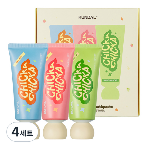 쿤달 치카 스마일 키즈치약 불소함유 3종 세트, 4세트, 60g