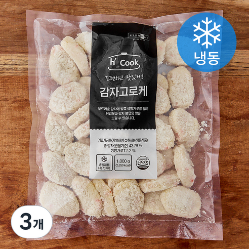hcook 감자 고로케 (냉동), 1kg, 3개