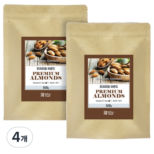 견과공장 프리미엄 생아몬드, 500g, 4개