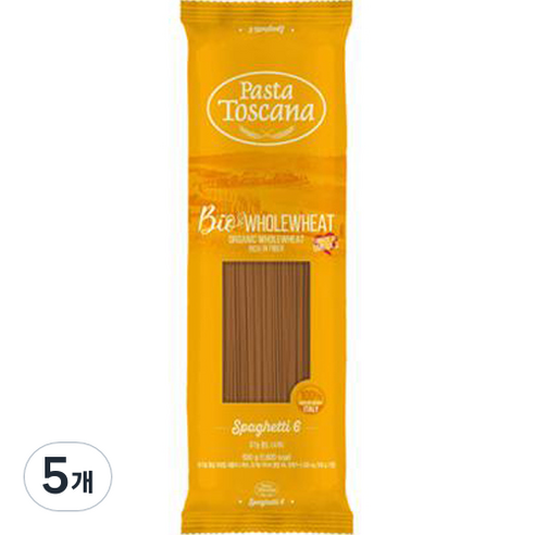 파스타토스카나 유기농 통밀 스파게티, 500g, 5개