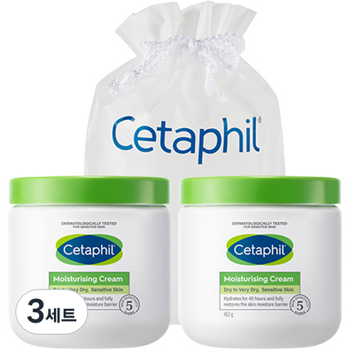 세타필 모이스춰라이징 크림 453g x 2p + 파우치, 3세트