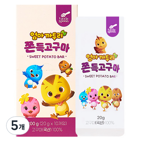 리틀스푼 엄마까투리 쫀득고구마 10p, 200g, 5개