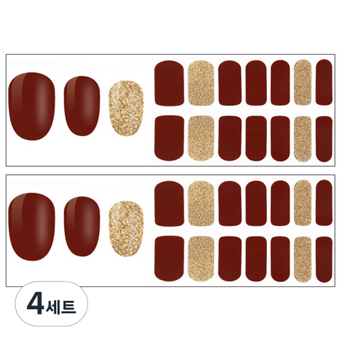 CICILOVE 글리터 풀패치 네일 스티커, JK-002, 4세트