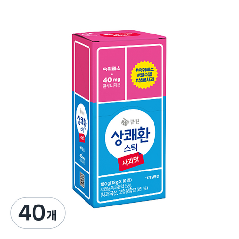 [큐원] 숙취해소 상쾌환스틱 사과맛 추가이벤트, 18g, 20개