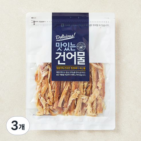 해맑은푸드 바베큐 조미오징어, 3개, 200g