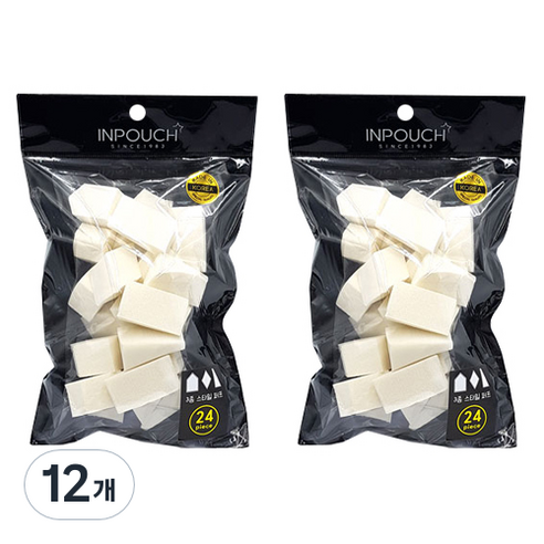 인파우치 슬라이스 조각퍼프 24p, 화이트, 12개