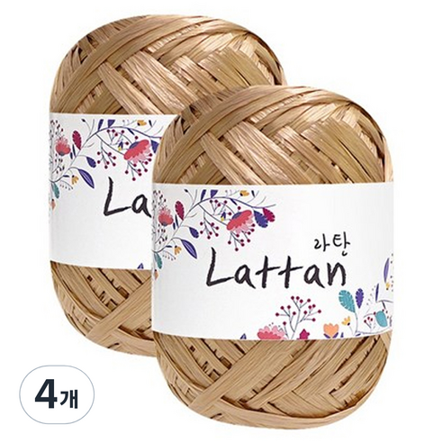 yarna 라탄 2볼 라피아실 40g, 10번(유광), 4개