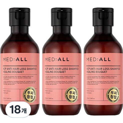 메디올 알시피 안티로스 두피청정 탈모완화 샴푸 힐링부케, 100ml, 18개