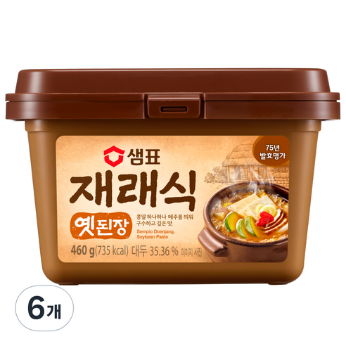샘표 재래식옛된장, 460g, 6개