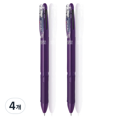 제브라 클립온 슬림 소프트 3C 3색펜 0.7mm, 다크퍼플, 4개