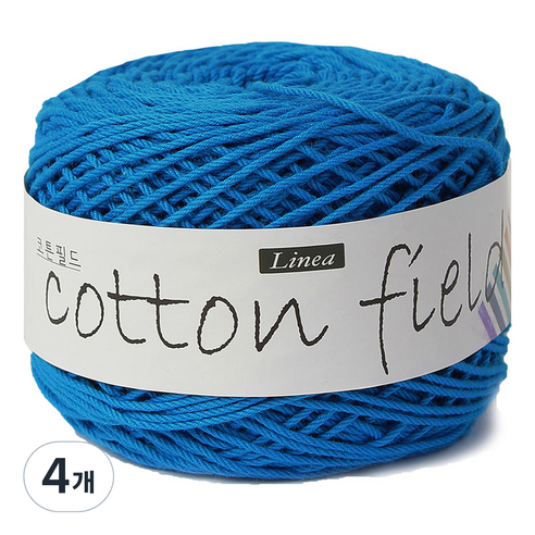 니뜨 코튼 필드 뜨개실 80g, 329 블루, 4개