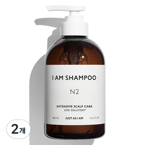저스트에즈아이엠 인텐시브 스칼프케어 샴푸 N2 앰버 머스크향, 480ml, 2개