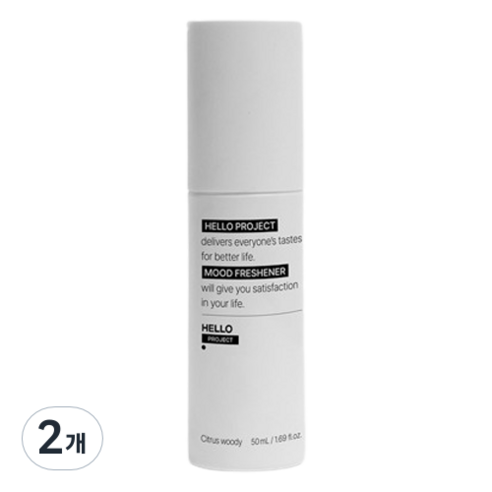 헬로프로젝트 화장실 탈취제 토일렛 퍼퓸 무드 프레쉬너 시트러스 우디, 50ml, 2개