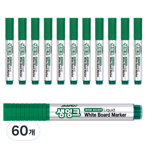 자바펜 생잉크 보드마카, 녹색, 60개
