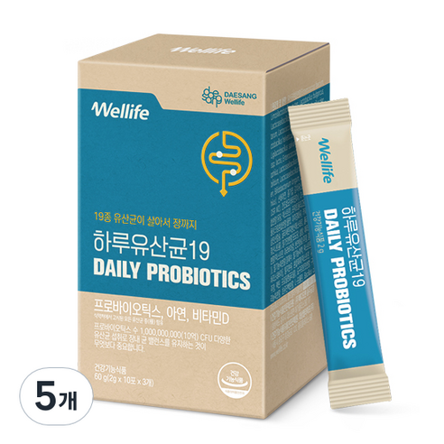 대상웰라이프 하루 유산균 19, 60g, 5개