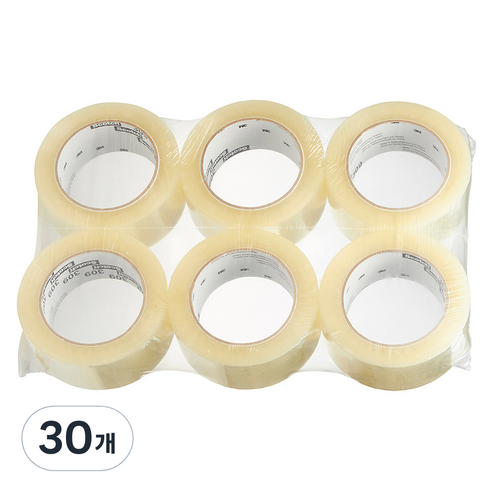 스카치 쓰리엠 309 아크릴 박스 테이프 48mm x 50m 투명, 30개