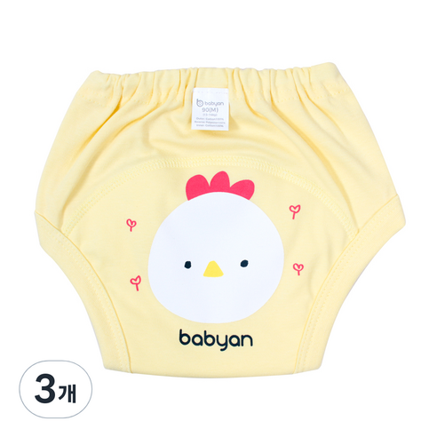 베이비앙 배변훈련팬티 4중방수, 꼬꼬닭, 3개