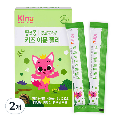 키누 핑크퐁 키즈 이뮨 젤리 30p, 450g, 2개