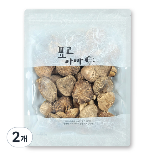 표고아빠네 참나무 원목 재배 말린 건조 표고버섯 동고 중, 2개, 200g