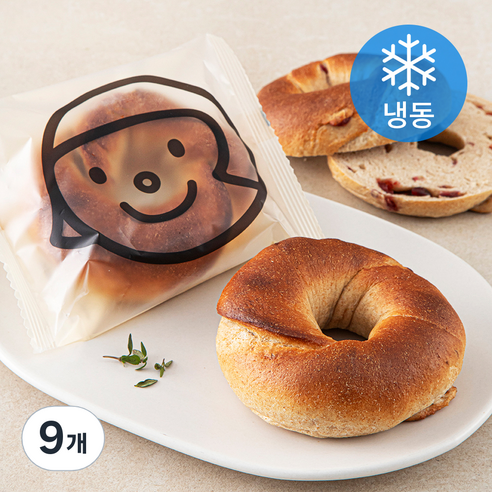 훕훕베이글 베리통밀 베이글 (냉동), 125g, 9개