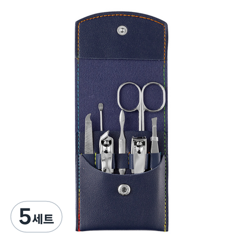 타니 똑딱이 포켓 손톱깍이 세트, 네이비, 5세트