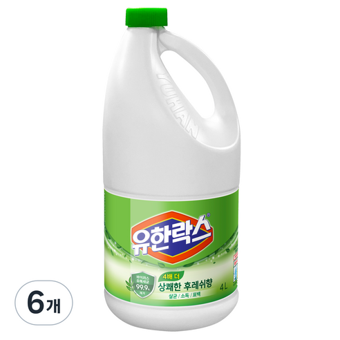 유한락스 후레쉬 소독제, 4L, 6개