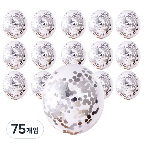 윰스 샤인스팽글 파티풍선, 실버, 75개입