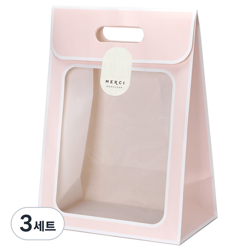 인디케이 라인윈도우 상자 소 10p + 스티커 10p 세트, 핑크(상자), 3세트