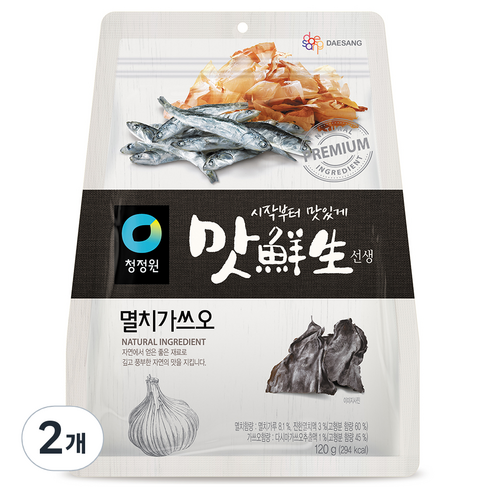 대상 청정원 맛선생 멸치가 쓰오 분말, 120g, 2개