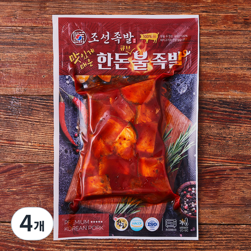 조선족발 한돈 큐브 불족발, 4개, 300g
