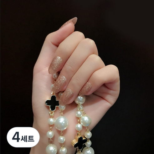 이엘피코리아 이코 네일스티커 QB418, 글리터베이지, 4세트