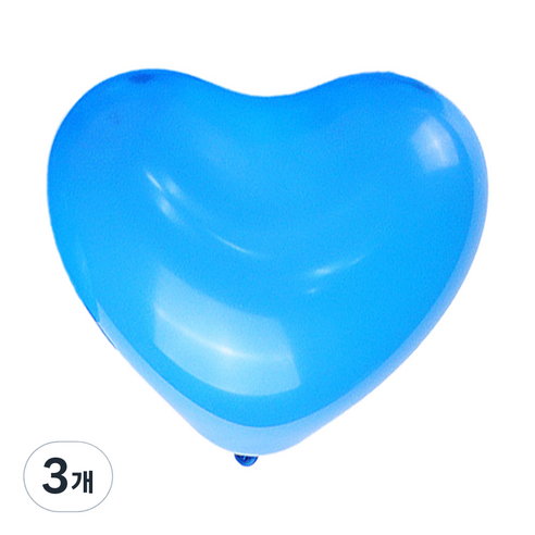 파티쇼 하트모양 풍선 스탠다드 15cm 100p, 블루, 3개