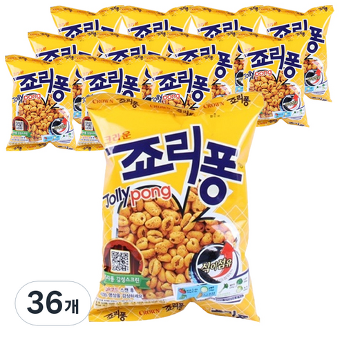 크라운 죠리퐁 스낵, 74g, 36개
