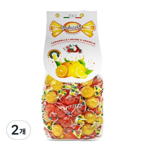 골로셀라 이탈리아 레몬 오렌지 믹스캔디, 500g, 2개