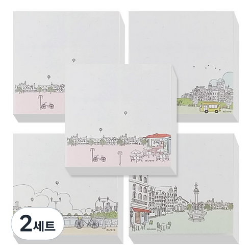 미소로 메모패드 2048 4종 + 랜덤 발송, 혼합 색상, 2세트
