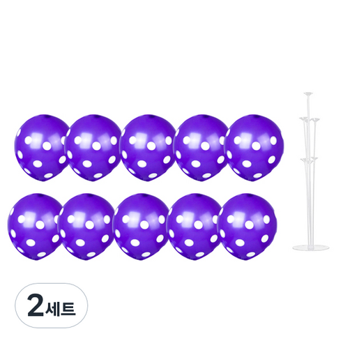 파티쇼 풍선꽂이장식세트 70cm, 도트라벤다, 2세트