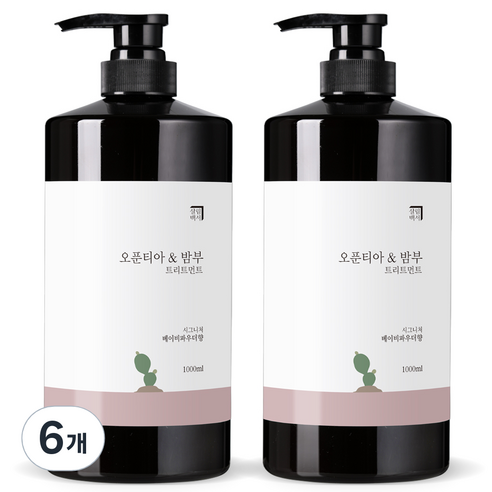 살림백서 오푼티아 앤 밤부 헤어트리트먼트 베이비파우더향, 1000ml, 6개