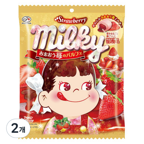 후지야 밀키 캔디 딸기맛, 2개, 65.8g