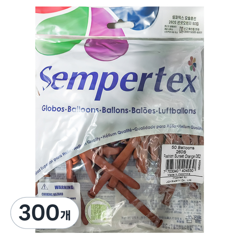 셈퍼텍스 요술풍선 260S, 썬셋오렌지, 6세트