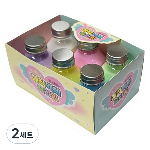 3000 매직액체 슬라임 6종 세트, 연두, 분홍, 파랑, 보라, 흰색, 노랑, 2세트