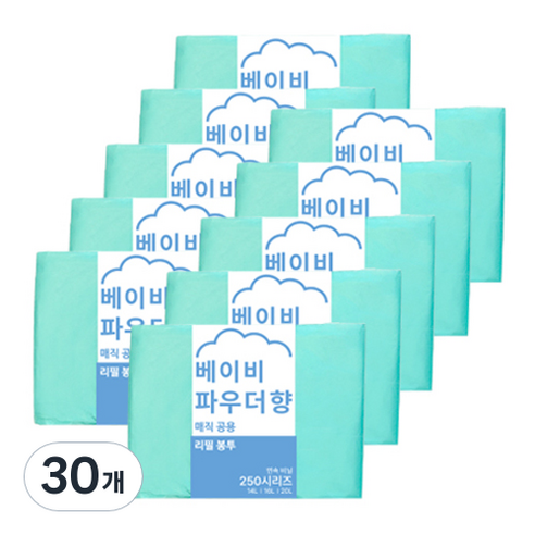 크린아이 베이비파우더향 매직 공용 리필봉투 250 시리즈 호환, 30개