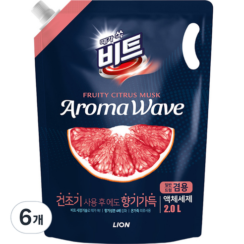 비트 아로마 웨이브 시트러스 겸용, 2L, 6개