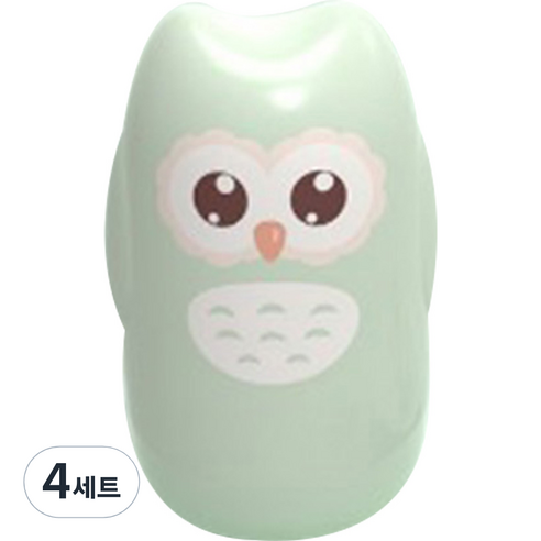 블루마켓 베이비 귀여운 케이스 네일 키트, 부엉이 민트, 4세트