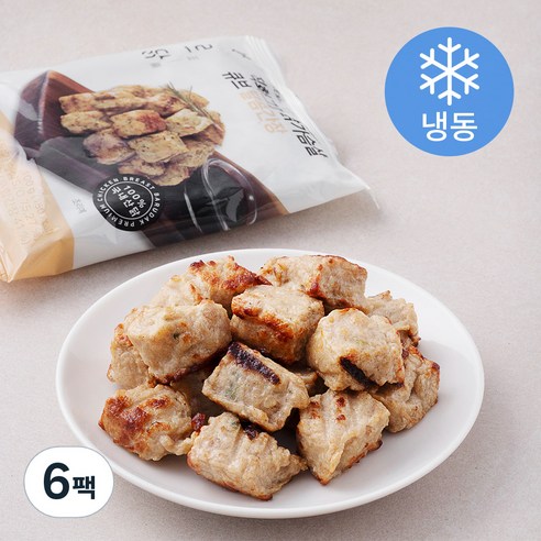 바르닭 직화그릴 닭가슴살 큐브 달콤간장 (냉동), 100g, 6팩